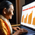 Traditional Thai Storyteller Meets AI**

*   **Prompt:** A wise, older Thai storyteller, dressed in traditional clothing, sitting next to a modern laptop displaying complex data visualizations. Soft, warm lighting. The storyteller has a kind smile, looking both thoughtful and intrigued. The scene subtly blends traditional Thai art elements with futuristic AI interfaces. Focus on capturing the contrast between tradition and technology, hinting at AI as a helpful tool, not a replacement.

**