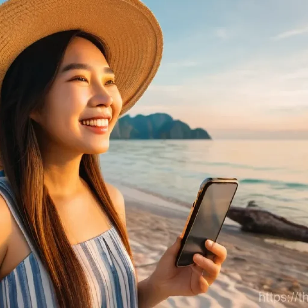 스토리텔러와 퍼블리싱의 관계 - **Prompt:** A cheerful Thai woman, in her late 20s, wearing a stylish yet modest sundress and a wide...