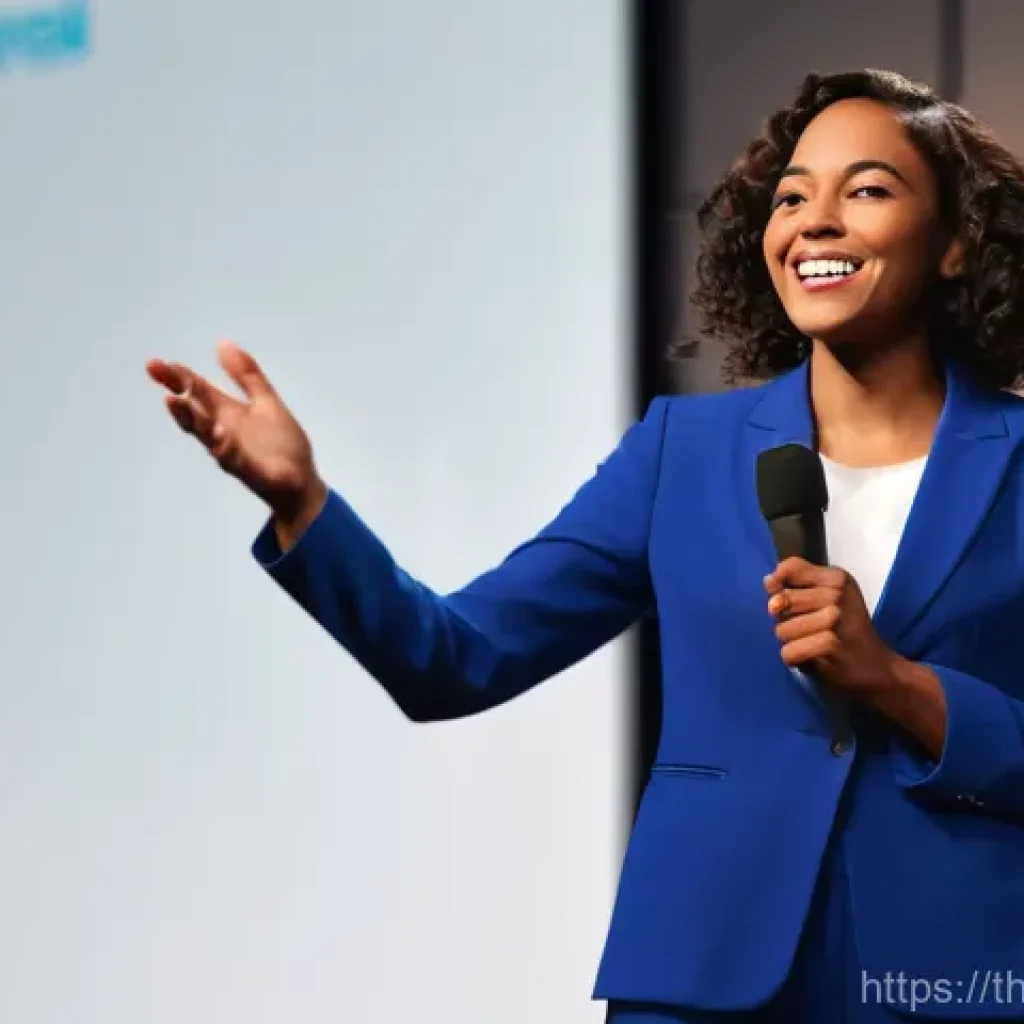 스토리텔러 자격증 실기 시험 체크리스트 - **Prompt 1: The Confident Storyteller on Stage**
    A confident and dynamic female storyteller, in ...