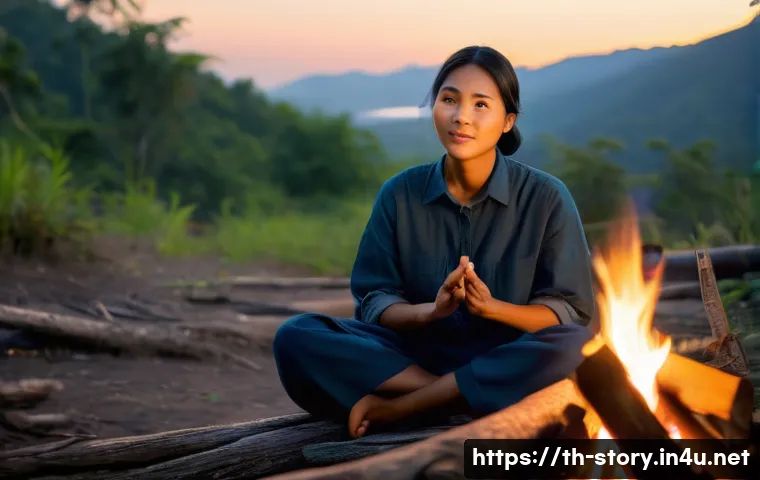 스토리텔러와 퍼포먼스 스토리텔링의 차이 - **The Heartfelt Campfire Storyteller:** A serene and inviting scene under a starry twilight sky. A f...