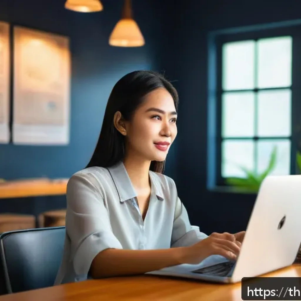 스토리텔러 관련 콘텐츠 제작 전략 - A vibrant, modern Thai digital marketing workspace featuring a young Thai professional woman in casu...