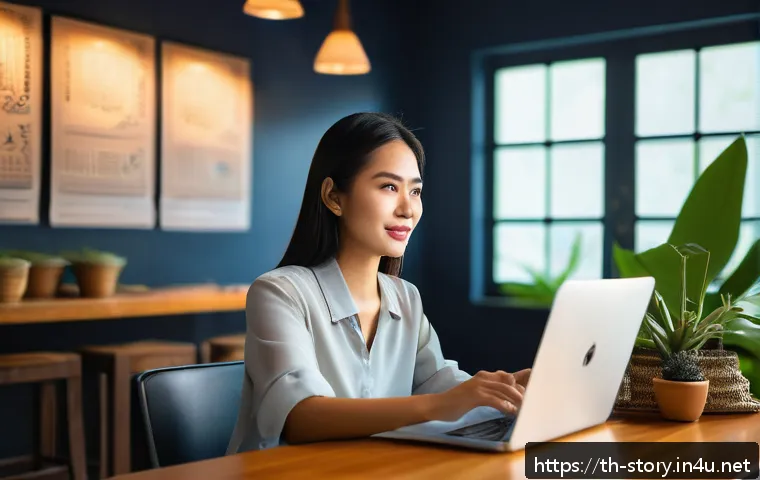 스토리텔러 관련 콘텐츠 제작 전략 - A vibrant, modern Thai digital marketing workspace featuring a young Thai professional woman in casu...