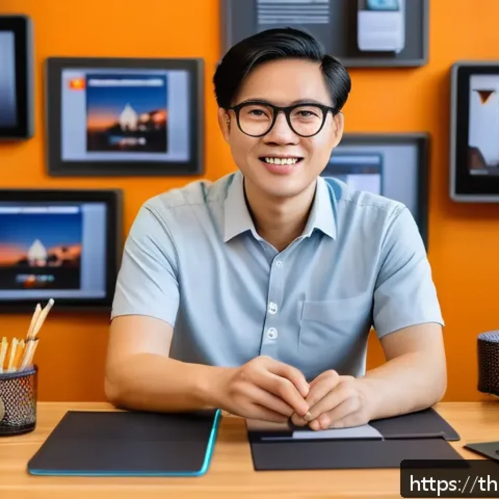 스토리텔러 직업의 만족도와 도전 과제 - A professional storyteller in a modern digital workspace, surrounded by multiple screens showing soc...