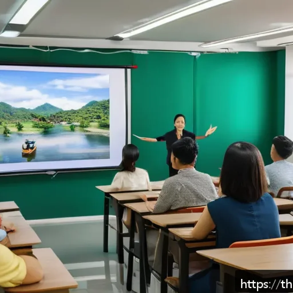 스토리텔러 온라인 교육 플랫폼 추천 - A professional online storytelling workshop scene set in a cozy modern classroom with diverse Thai a...