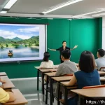 Home 22 스토리텔러 온라인 교육 플랫폼 추천 - A professional online storytelling workshop scene set in a cozy modern classroom with diverse Thai a...
