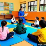 Home 20 스토리텔러와 융합 교육의 장점 - A lively classroom scene in a Thai elementary school, where a female teacher animatedly tells a trad...